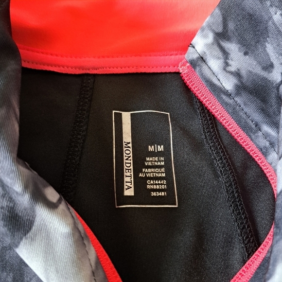 Mondetta Active Jacket Full Zip Stretch Performance Top Medium Black Pink Grey - Picture 8 of 10